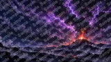 火山噴煙の空を切り裂く火山雷（火山構造雷）