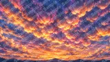 夕焼け雲の底にたゆたう乳房雲（ママタス）