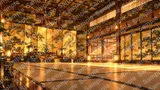 大名屋敷の豪華な金碧障壁画の広間