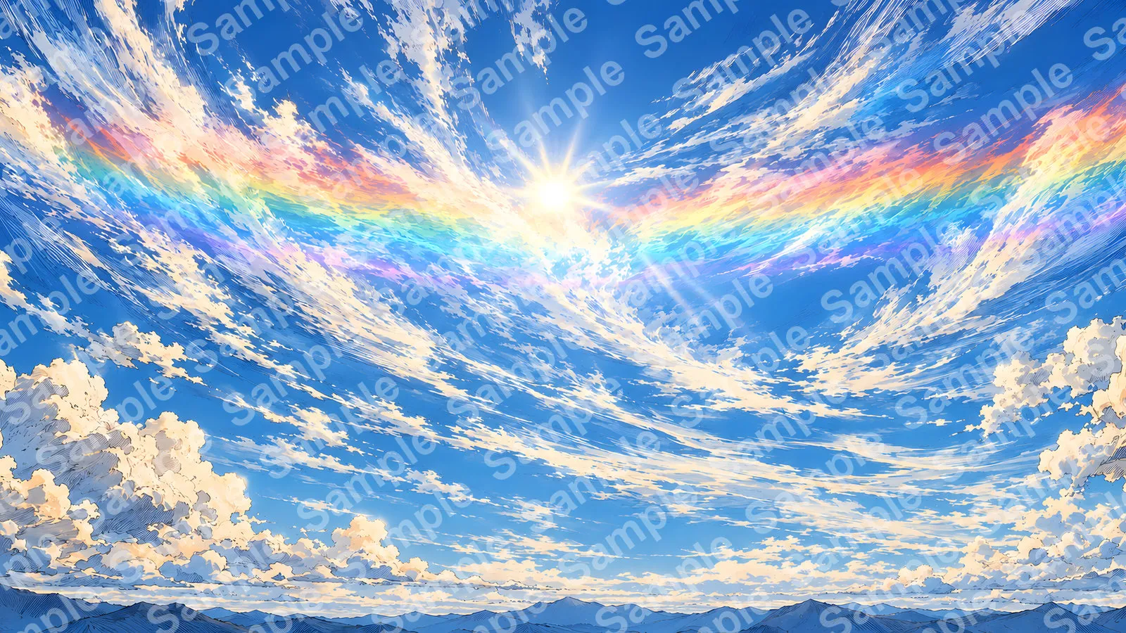 太陽の周りに広がる虹色の彩雲（Cloud Iridescence）