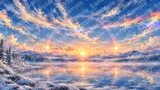 太陽の両脇に光輪が現れる幻日（サンドッグ）