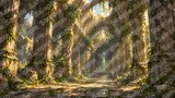 蔓に覆われた古代神殿の回廊