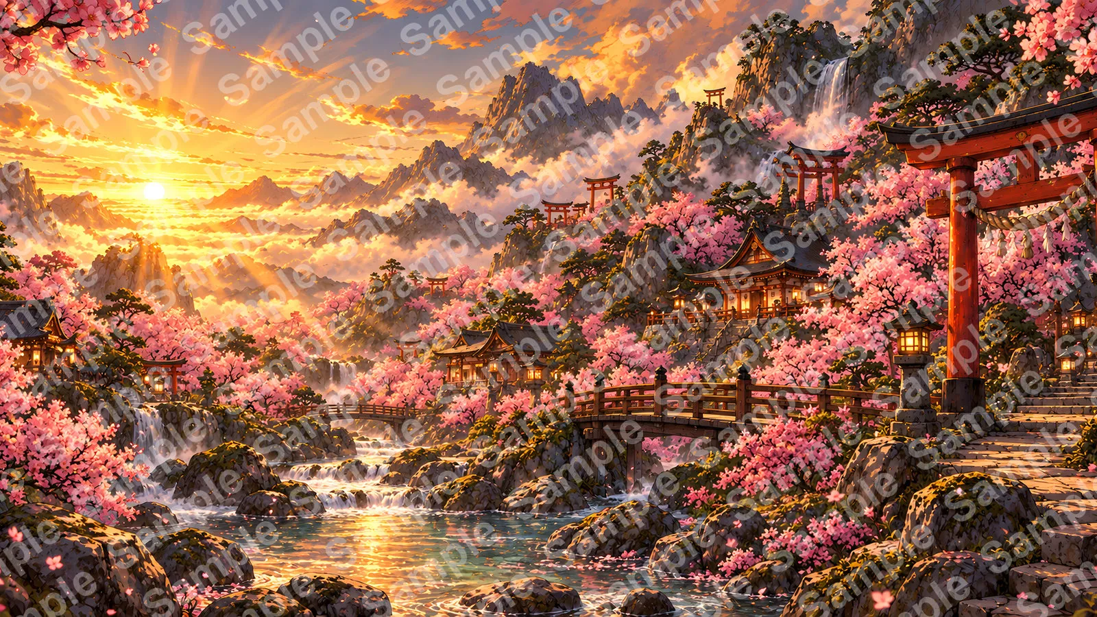 桃源郷のように桃花が咲き誇る隠れ里