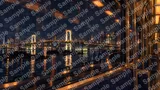 ゆりかもめ車窓からのレインボーブリッジとベイエリア夜景