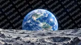 月面地平線から昇る青い地球（Earthrise）