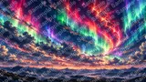 太陽フレアを想起させるオーロラと磁気嵐の空