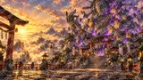 封印が解けかけた大魔神の巨大石像前