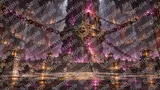 鎖で繋がれた巨大な魔神の封印石柱