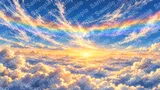 黄金の朝焼け（ゴールデンアワー）に包まれる一面の雲海