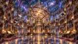 大魔術師の星空図書館（天球儀と浮遊する本）