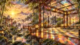 万華鏡のように光が反射するガラスの茶室
